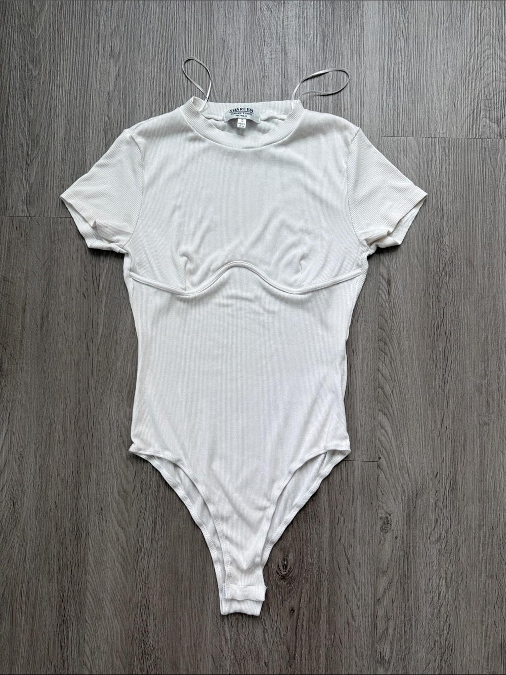Verge Girl White Short Sleeve Ribbed Bodysuit